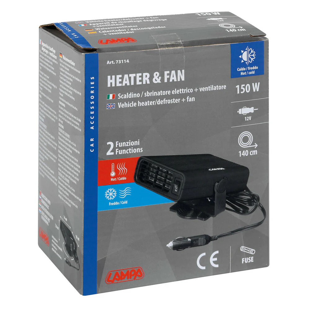 LAMPA HEATER&FAN SCALDINO/SBRINATORE ELETTRICO 12V - 150W FUNZIONE CALDO E FREDDO - Image 4