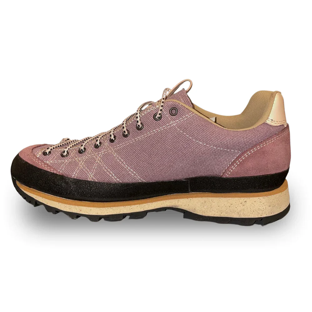 LOMER BIO NATURALE CANVAS 2.0 SCARPA BASSA DONNA IN PELLE MADE IN ITALY IN SUOLA VIBRAM- COLORE: BROWN ROSE - Image 4