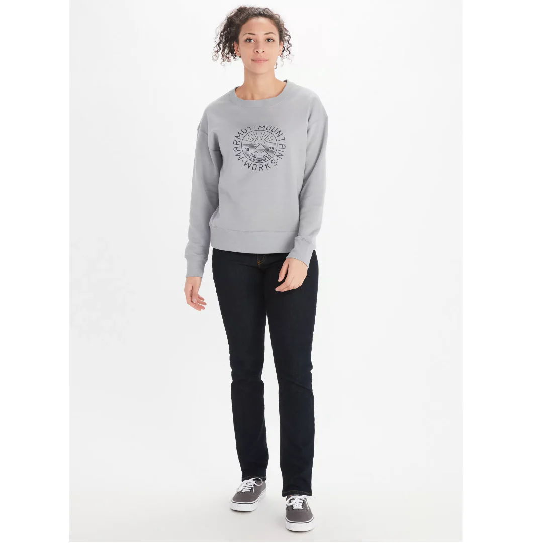 MARMOT WM'S MTN WORKS CN SWEATSHIRT MAGLIA GRIGIO FELPA - Image 3