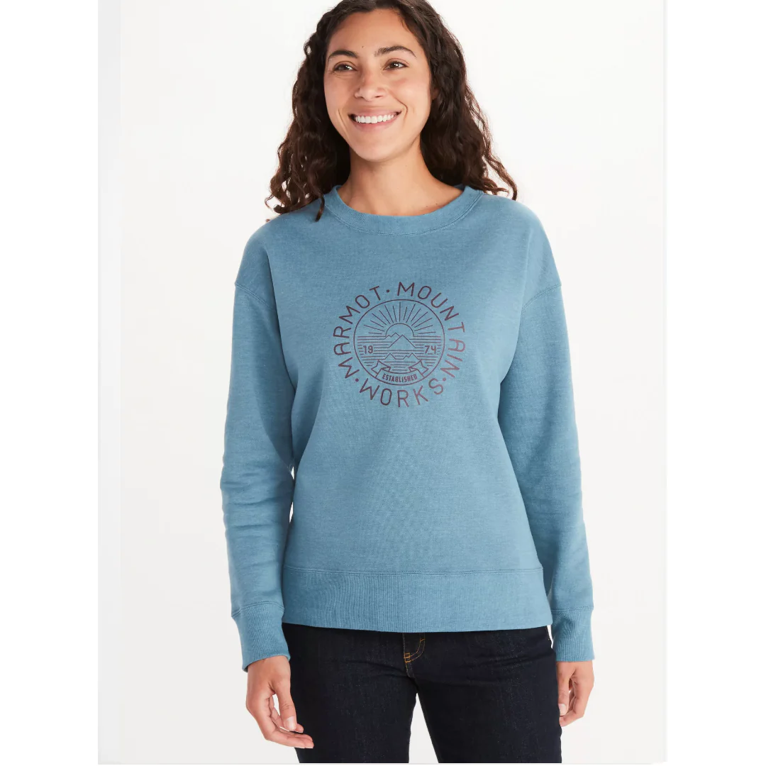 MARMOT WM'S MTN WORKS CN SWEATSHIRT MAGLIA AZZURRO FELPA - Image 3