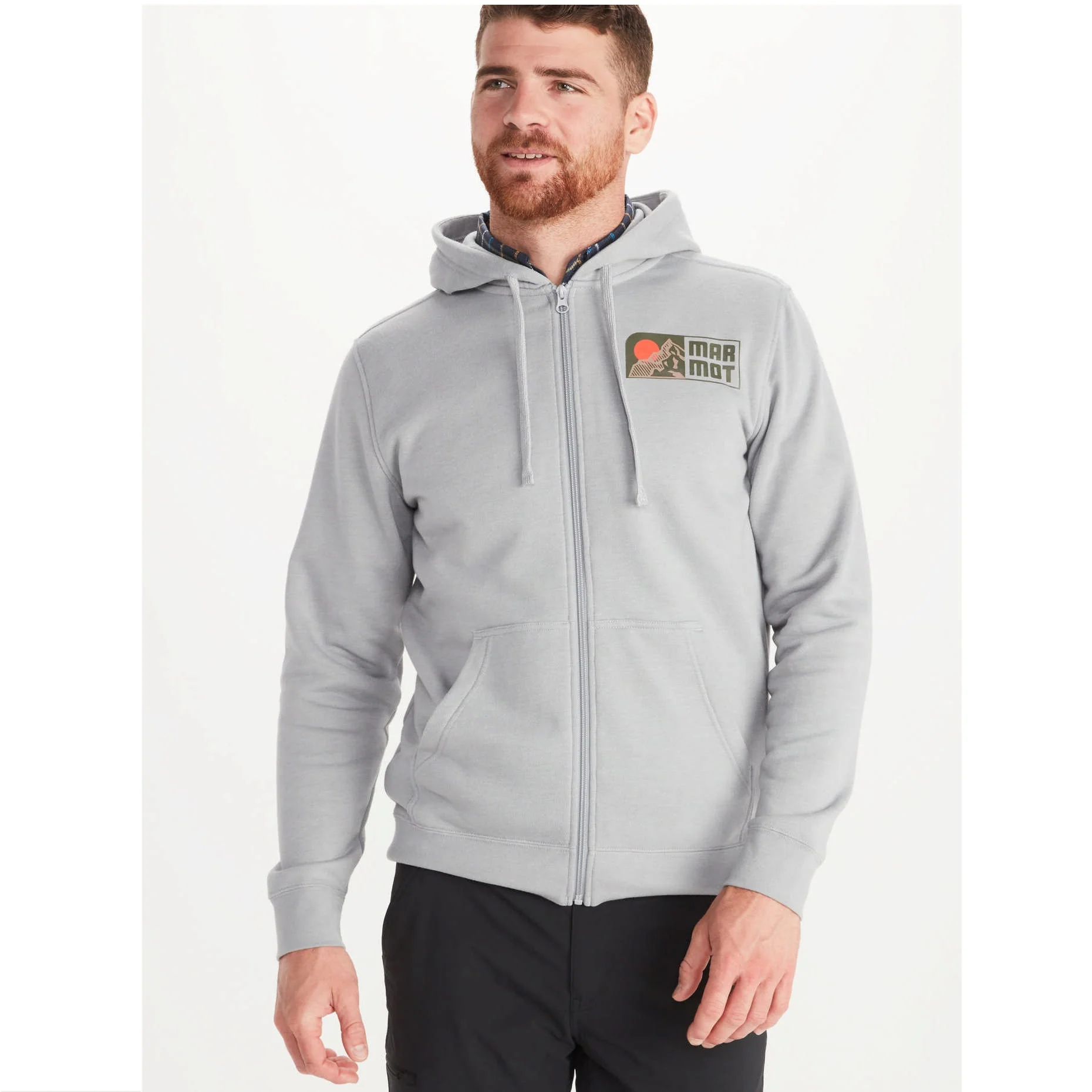 MARMOT FULL ZIP HOODY Felpa uomo con cappuccio colore Grigio - Image 4