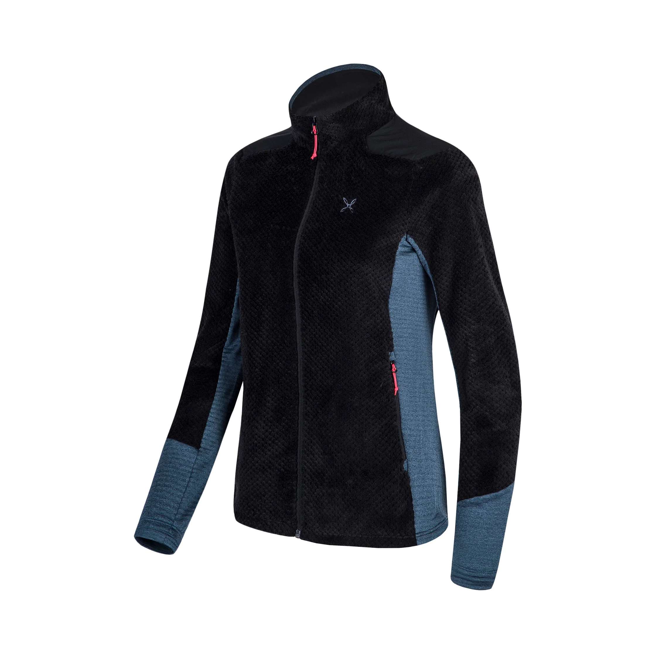 MONTURA SOFT PILE PRO JACKET WOMAN GIACCA IN PILEPOLARTEC TRASPIRANTE DA DONNA - COLORE: NERO/BLU CENERE - Image 3