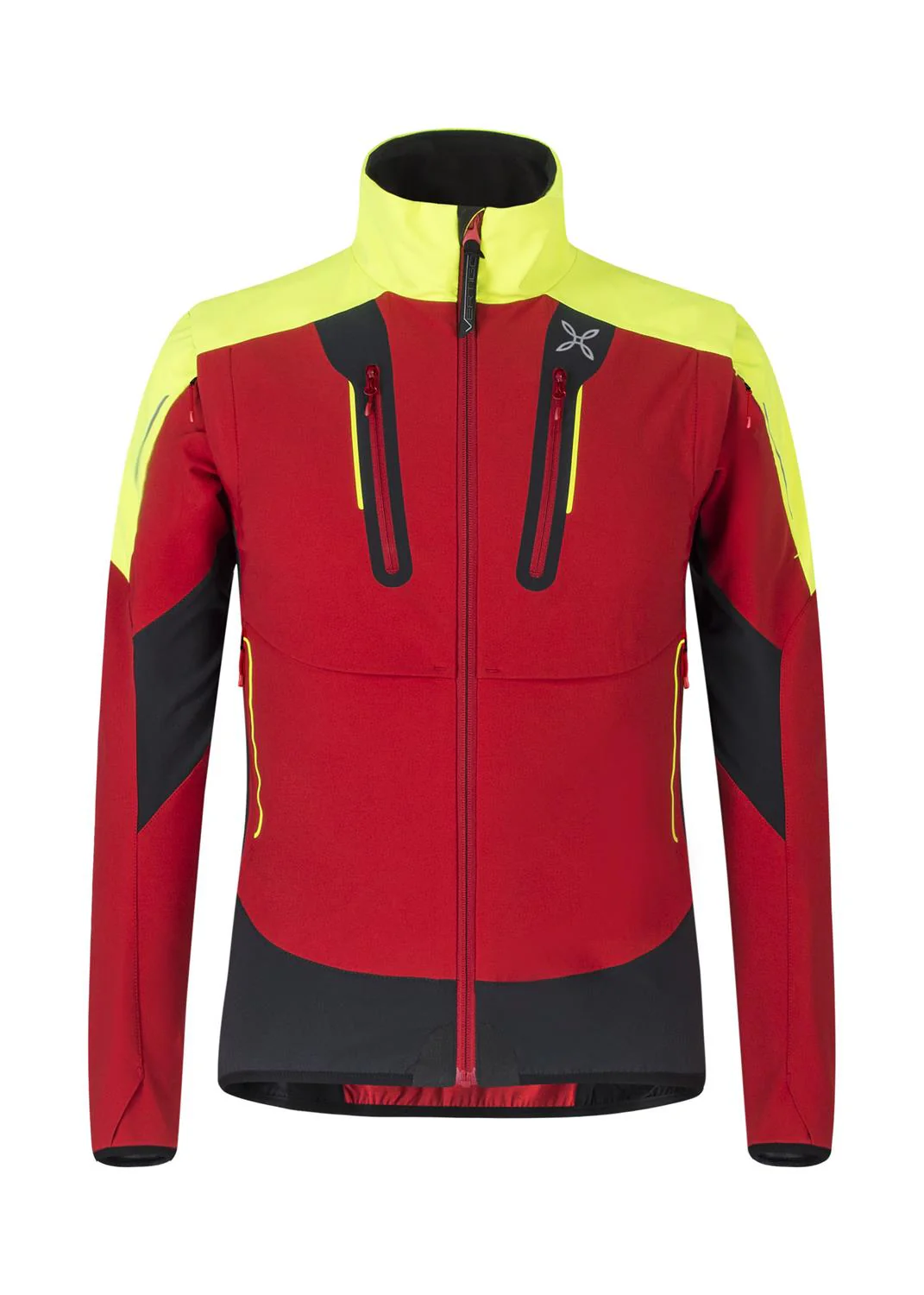 MONTURA BRAVE 2 JACKET ROSSO/GIALLO FLUO - GIACCA IMPERMEABILE UOMO CON MANICHE STACCABILI