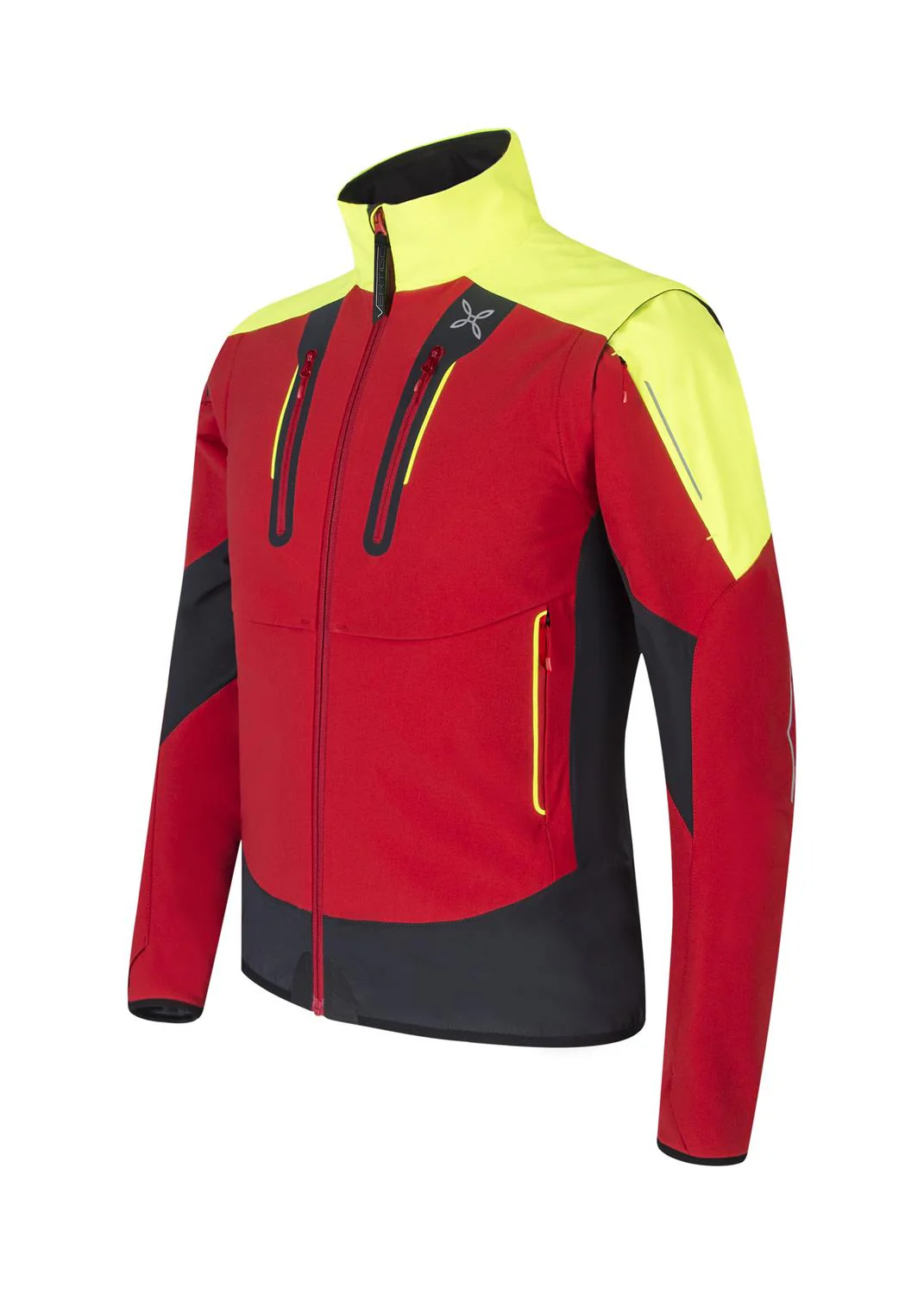 MONTURA BRAVE 2 JACKET ROSSO/GIALLO FLUO - GIACCA IMPERMEABILE UOMO CON MANICHE STACCABILI - Image 2
