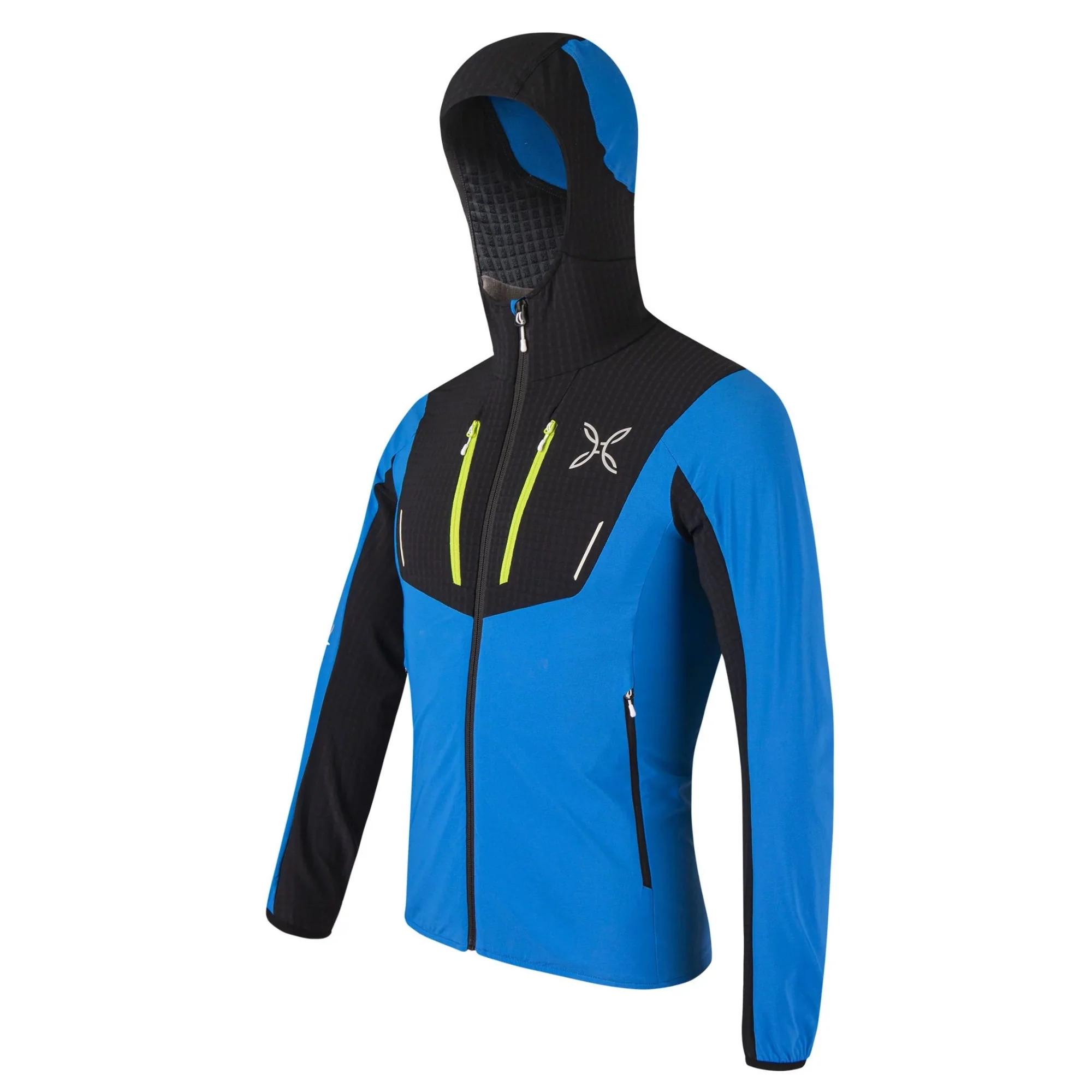 MONTURA SKI STYLE HOODY JACKET GIACCA ANTIVENTO SOFTSHELL - CELESTE/VERDE LIME ULTIMO PZ M - Image 2