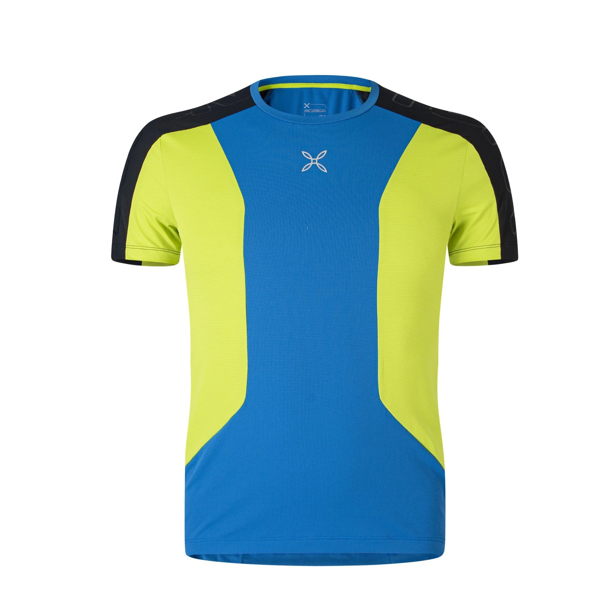 MONTURA SPEED FLY T-SHIRT UOMO LEGGERA E TRASPIRANTE Colore Celeste/Verde Lime