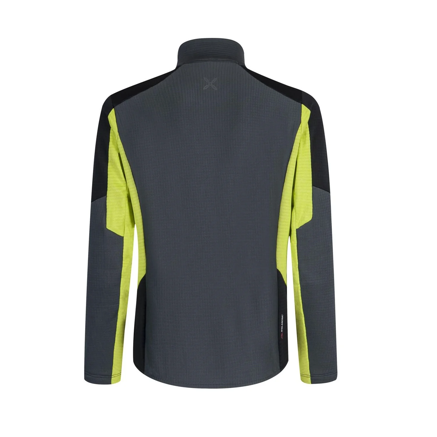MONTURA STRETCH COLOR JACKET SECONDO STRATO TERMICO E TRASPIRANTE IN PILE POLARTEC - COLORE: PIOMBO/VERDE LIME - Image 3