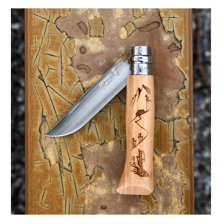 OPINEL N°8 COLTELLO CON LAMA IN ACCIAIO INOX INCISIONE A LASER DISPONIBILE IN VARIE FANTASIE - Image 11