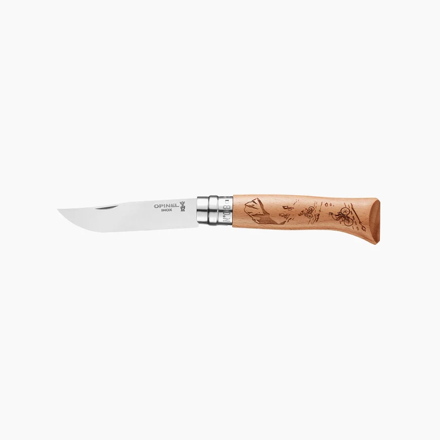 OPINEL N°8 COLTELLO CON LAMA IN ACCIAIO INOX INCISIONE A LASER DISPONIBILE IN VARIE FANTASIE - Image 6