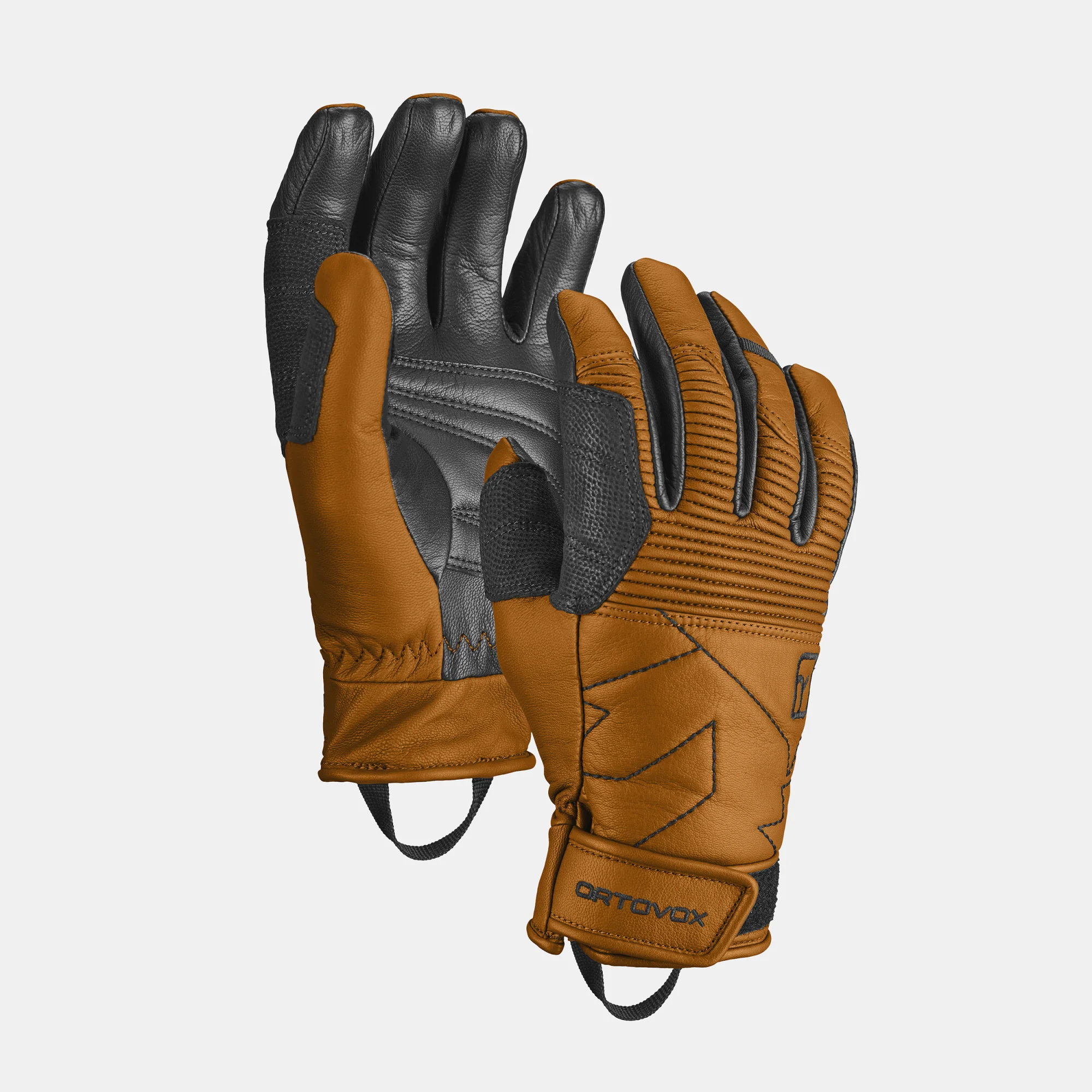 ORTOVOX FULL LEATHER GLOVE ROBUSTO GUANTO IN PELLE CON RIVESTIMENTO INTERNO IN MERINO PER GHIACCIO E NEVE.