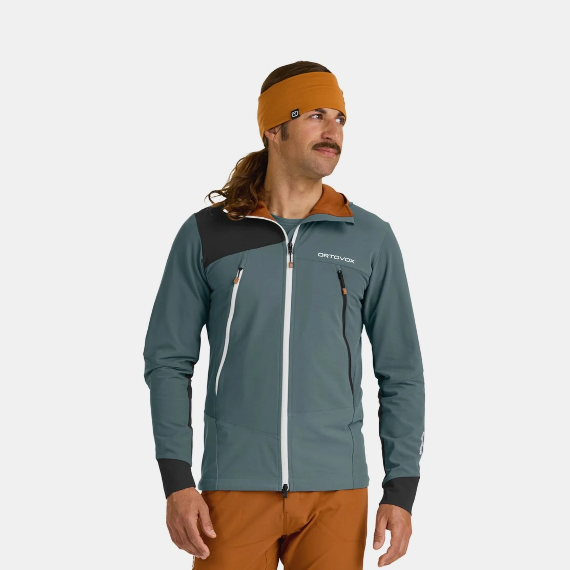 ORTOVOX PALA HOODED JACKET UOMO GIACCA SOFTSHELL ANTIVENTO CON CAPPUCCIO Colore Dark Arctic Grey - Image 2