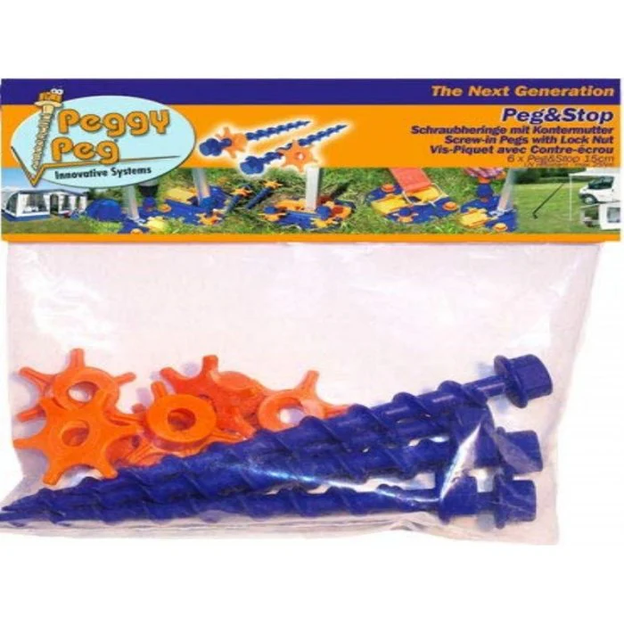 PEGGY PEG SET 6 PICCHETTI CON DADO DI BLOCCAGGIO PEG&STOP - Image 2