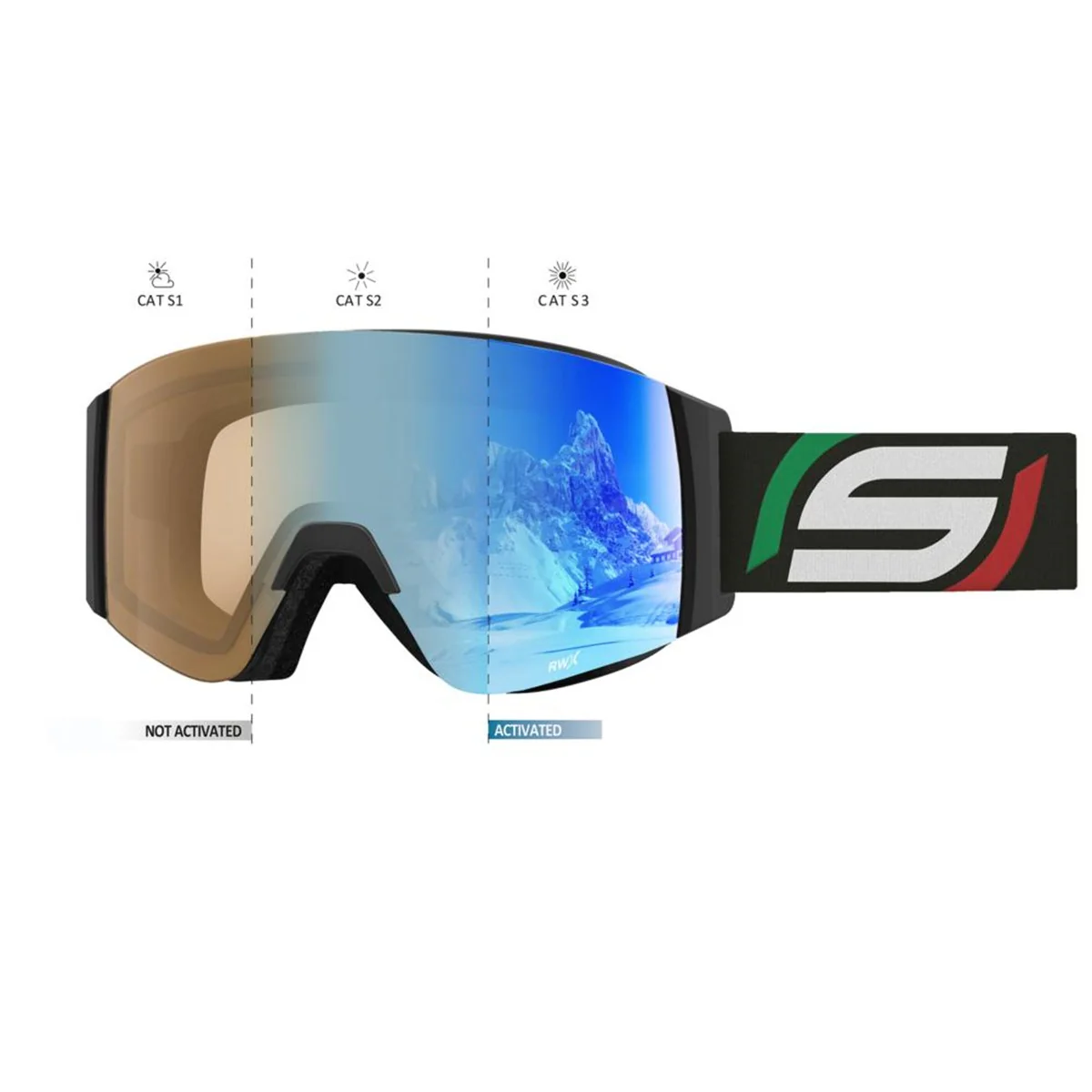 SALICE 105ITARWX MASCHERA DA SCI E SNOWBOARD CON LENTE RWX CATEGORIA 1-3