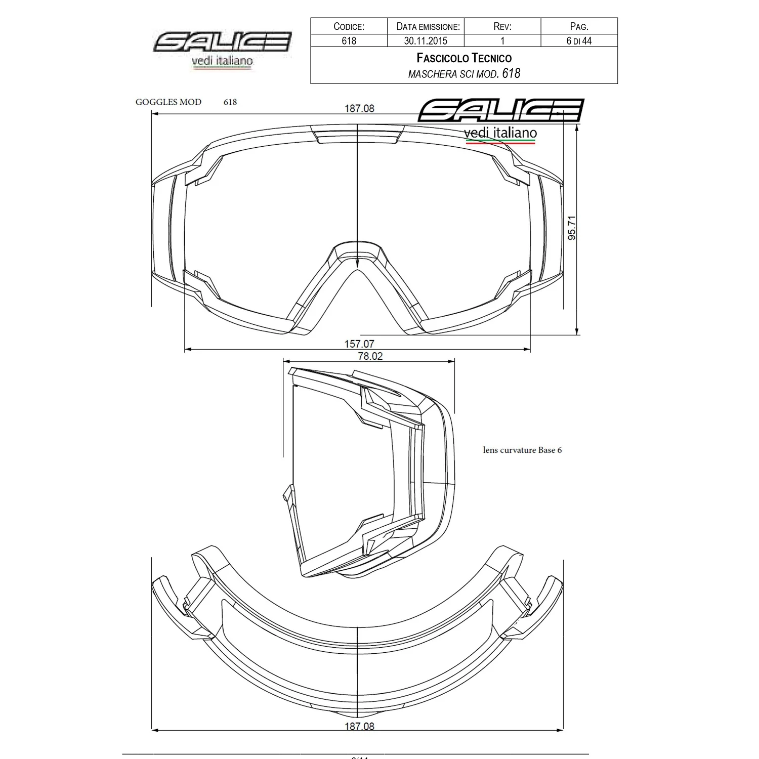 SALICE MASCHERA DA SCI 618ITA RWX CAT. S1-S3 WINTER CON LENTE SPECCHIATA ZEISS - COLORE: BIANCO/ITALIA - Image 5