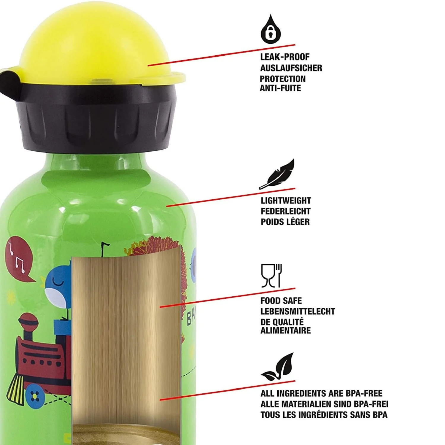 SIGG JUNGLE TRAIN BORRACCIA DA 300ml PER BAMBINI IN ALLUMINIO - Image 3