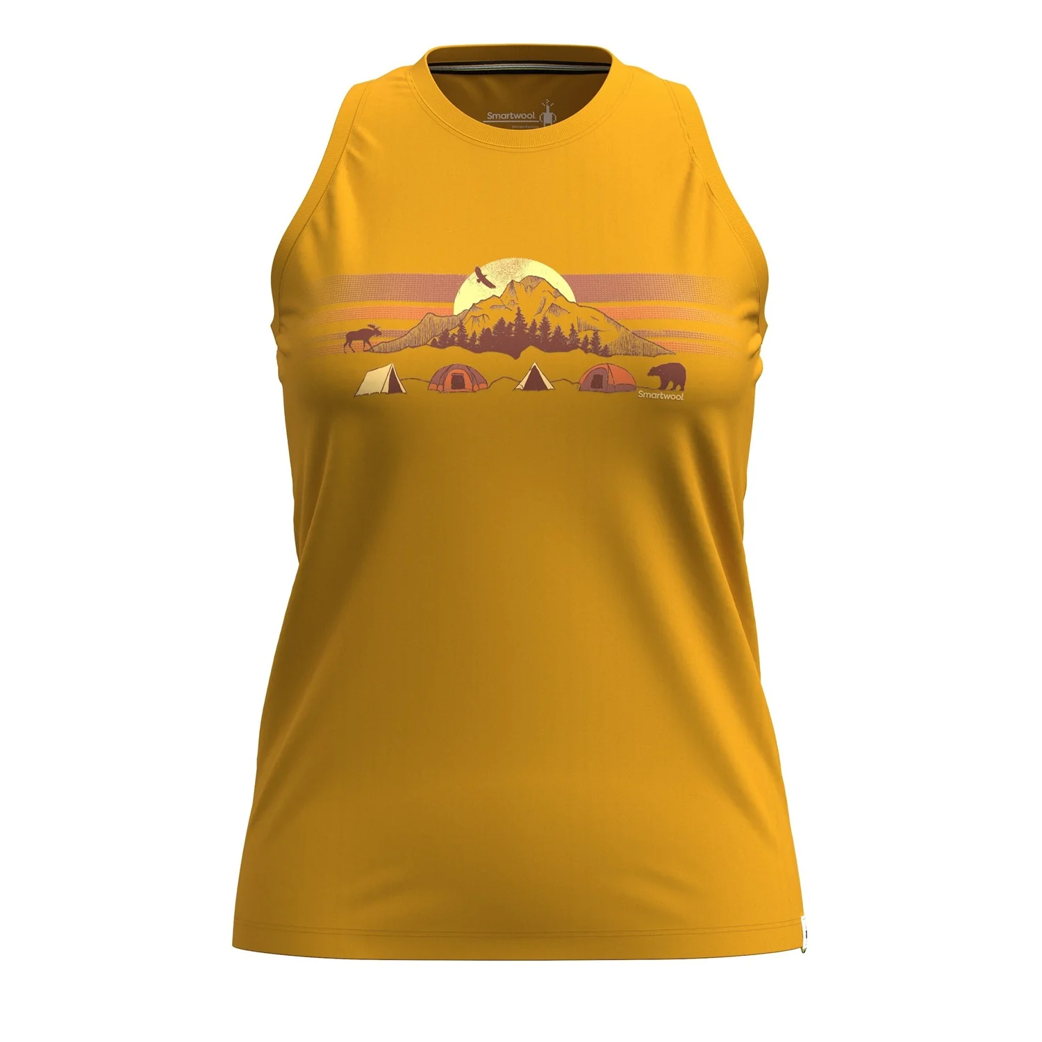 SMARTWOOL Mountain Moon Canotta donna in misto lana merino leggera e traspirante - Colore: Honey Gold - Nuovi Arrivi SS24
