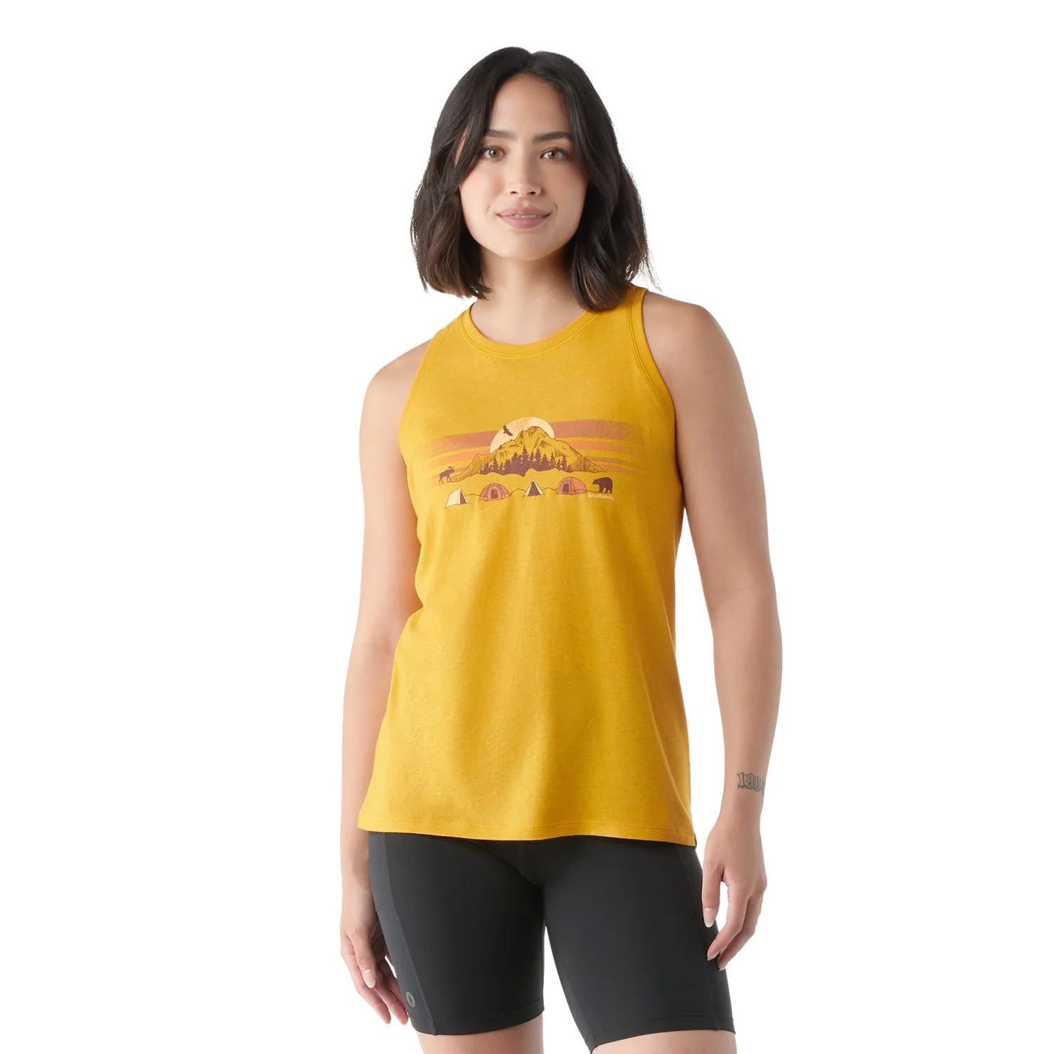 SMARTWOOL Mountain Moon Canotta donna in misto lana merino leggera e traspirante - Colore: Honey Gold - Nuovi Arrivi SS24 - Image 2